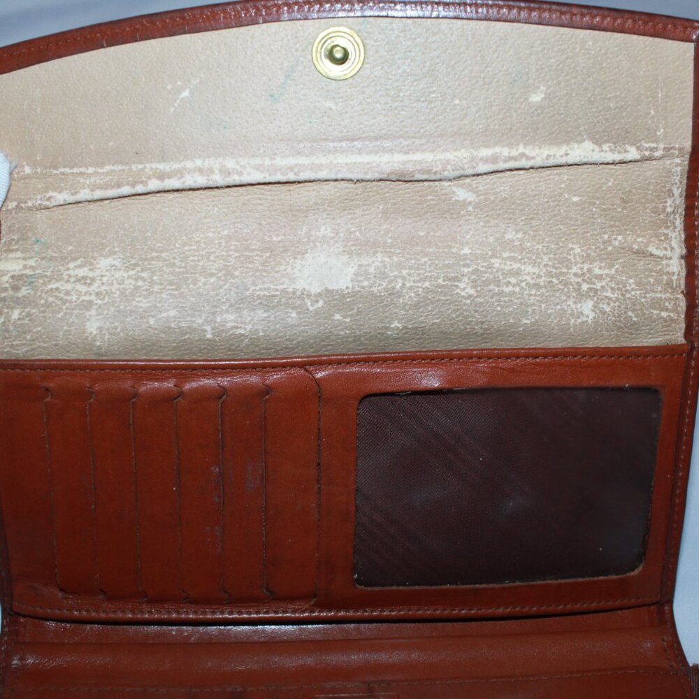 Dooney & Bourke Black & British Tan Vintage IVY Wallet Checkbook W Coinpurse - Picture 9 of 11